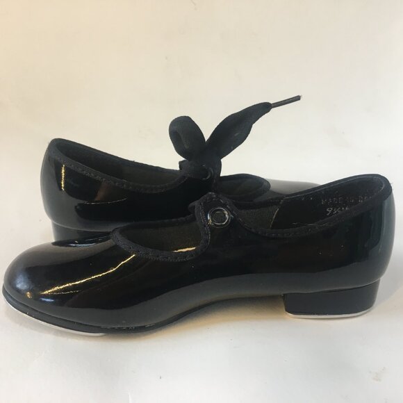 Girl's Tap Dance Shoes Size 9 1/2 Toddler Black Mary-Jane Bow ABT Spotlights - Picture 7 of 12